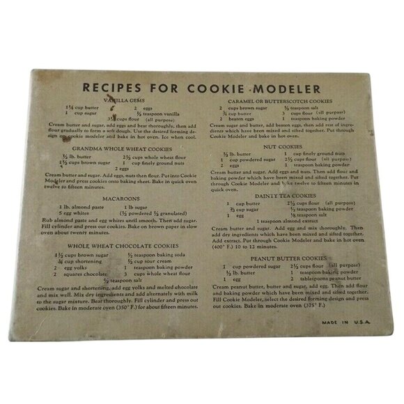 Vintage Ateco Cookie Press Modeler # 680 Spacer & 6 discs in Box JH606 - Picture 2 of 4